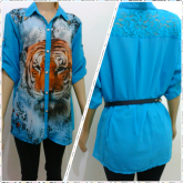 Camisa Feminina Chiffon Tigre Tamanho G