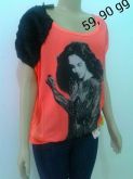 Blusa Laranja Estampa Mulher Tamanho GG